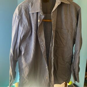 Calvin Klein Mens Long Sleeve Button  Shirt Size ( 16 1/2  32/33 Collard  Pocket